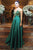 A-Line Spaghetti Straps Floor-Length Hunter Satin Prom Dress with Beading Q93