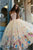 A-Line Sweetheart Tea-Length Beige Tulle Prom Dress with Appliques Pleats D6