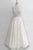 Two Piece Jewel Floor-Length Ivory Lace Prom Dress with Beading Q52