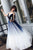 Blue Ombre Long Tulle Prom Dress Unique V Neck Sleeveless Party Dresses Dance Dress PD15