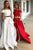 Two Piece Off-the-Shoulder Short Sleeves White Prom Dress with Lace Pockets OHC020 | Cathyprom