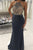 Mermaid Round Neck Floor-Length Grey Prom Dress with Beading D11