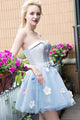 Cute Homecoming Dresses Strapless A Line Sleeveless Tulle Short Prom Dress Sexy Party Dress OHM116 | Cathyprom