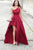 Simple Deep Red Satin One Shoulder Sleeveless High Low Prom Dress Party Dress OHC381 | Cathyprom