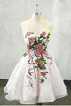 Beautiful Homecoming Dresses A line Embroidery Short Prom Dress Party Dress OHM150