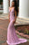 Mermaid Deep V-Neck Backless Lilac Lace Prom Dress with Beading OHC016 | Cathyprom