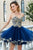 Sparkly A Line Sweetheart Sleeveless Appliques Short Tulle Homecoming Party Dress OHM099 | Cathyprom