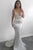 Mermaid Spaghetti Straps Sweep Train Silver Sequined Backless Sleeveless Prom Dress Z27