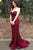 Stylish Sweetheart Mermaid Sweep Train Burgundy Lace Prom Dress LPD63 | Cathyprom