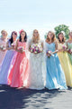 Sexy A-line V Neck Floor-length Chiffon Sleeveless Long Bridesmaid Dresses with Sequins OHS105 | Cathyprom