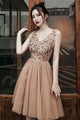 Beading V Neck Homecoming Dress Cheap A Line Short Prom Drsess OHM004 | Cathyprom
