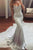 Mermaid Sweetheart Sweep Train Grey Satin Prom Dress with Beading L24