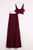 Cheap Two Piece Straps Floor-length Sleeveless Long Burgundy Chiffon Prom Dress OHC122 | Cathyprom