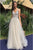 A-Line V-Neck Backless Floor-Length Ivory Tulle Prom Dress with Beading Z15