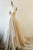 A-Line V-Neck Court Train Light Champagne Lace Prom Dress OHC068 | Cathyprom