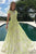 A-Line Jewel Cap Sleeves Floor-Length Daffodil Prom Dress with Appliques OHC086 | Cathyprom