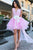 Cute A Line V Neck Short Homecoming Dresses Bowknot OHM014 | Cathyprom