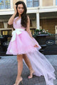 Cute A Line V Neck Short Homecoming Dresses Bowknot OHM014 | Cathyprom