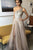 A-Line One-Shoulder Floor-Length Champagne Prom Dress with Beading Split LPD79 | Cathyprom