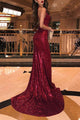 Trumpet/Mermaid Sleeveless V-neck Sweep Train Ruffles Sequins Dresses LPD18