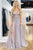 A-Line Spaghetti Straps Sweep Train Lavender Prom Dress with Beading Split LPD98 | Cathyprom