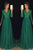 A-Line/Princess V Neck Floor-Length Long Sleeves Beading Long Chiffon Prom Dresses OHC270 | Cathyprom