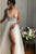 A-Line V-Neck Floor-Length Ivory Prom Dress with Beading Split OHC032 | Cathyprom