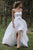 A-Line Sweetheart High Low Organza Beach Wedding Dress with Appliques OHD016 | Cathyprom