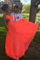 Glamorous Halter Open Back Sweep Train Orange Prom Dress with Beading Rhinestone LPD57 | Cathyprom