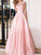 Simple A-line Scoop Sleeveless Long Satin Pink Prom Dress/Evening Dress OHC286 | Cathyprom