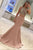 Two Piece Mermaid Jewel Sweep Train Blush Prom Dress with Beading P99 | Cathyprom