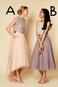 Glamorous A-Line Jewel Sleeveless Sequins Hi-Lo Long Prom Dress LPD66 | Cathyprom