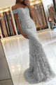 Off The Shoulder Lace Mermaid Sweetheart Floor Length Sleeveless Long Tulle Prom Dress OHC268 | Cathyprom