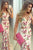 Mermaid Deep V-neck Sleeveless Sweep Train Printed Split Front Prom Dress P63