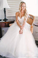 Beautiful A Line Spaghetti Straps Sweep Train Sleeveless Long Tulle Bridal Gown Wedding Dresses OHD167 | Cathyprom
