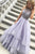 A-line Jewel Floor Length Tiered Lavender Prom Dress with Beading P82 | Cathyprom