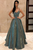 Spaghetti Straps Sage Sleeveless Long Prom Dress with Sequin Evening Dress 2020 LPD5 |Cathyprom