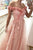 Charming A Line Off the Shoulder Appliques Long Pink Tulle Prom Dress Party Dress OHC531
