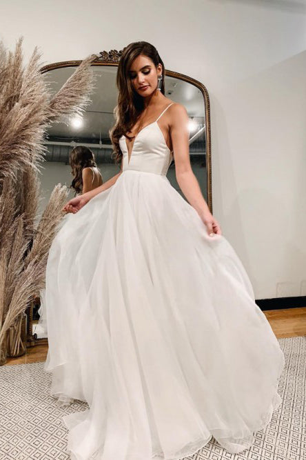 A-Line Spaghetti Straps Floor-Length Chiffon Beach Wedding Dress OHD05 cathyprom A-Line Spaghetti Straps Floor-Length Chiffon Beach Wedding Dress OHD05 cathyprom