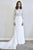 Long Sleeves A Line White Chiffon Wedding Dress with Lace OHD031 | Cathyprom