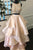Two Piece A-line Jewel Floor Length Tiered Pearl Pink Prom Dress with Beading LPD28 | Cathyprom