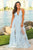 Chic Prom Dresses Light Blue V Neck Criss Cross Long Tulle Prom Dress OHC537