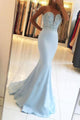 Sexy Mermaid/Trumpet Sweetheart Sleeveless Beaded Long Satin Prom Dresses OHC261 | Cathyprom