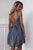 Stylish A Line Deep V Neck Sleeveless Open Back Beading Short Sequins Homecoming Dresses Beading OHM096 | Cathyprom