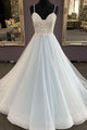 Beautiful A Line Spaghetti Straps Sleeveless Wedding Dresses with Appliques OHD098 | Cathyprom
