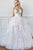 Charming A Line V Neck Sleeveless White Organza Wedding Dresses with Ruffles Appliques OHD109 | Cathyprom