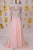 Elegant Bateau Sweep Train Chiffon Blush Long Prom Dress With Long Sleeves LPD72 | Cathyprom