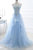 Chic A-line Sweetheart Floor-length Sweep Train Sleeveless Lace Long Tulle Prom Dress/Evening Dress OHC199 | Cathyprom