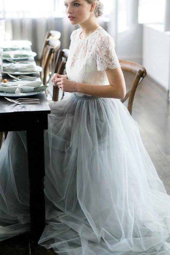 2023 New Shoulder Wedding Dress Simple Satin Dreamy Court Train A-line  Bridal Gown - Wedding Dresses - AliExpress