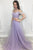 Charming Lilac Tulle Lace Sequins Short Sleeves Two Piece Long Senior Prom Dress Formal Dress OHC384 | Cathyprom